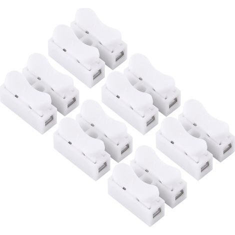 100 Stück 2-polige 10A 220V weiße Schnellverbinder für elektrische Kabel (1/5)