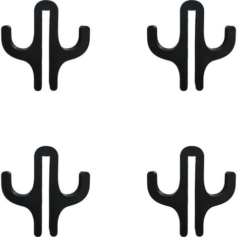 4er-Set Handtuchhaken für Glastüren, Duschhaken für Bad und Küche, kein Bohren erforderlich, Türhaken, schwarze Kunststoffhaken für Duschtüren (1/5)
