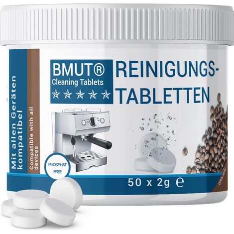 50 pastilles de nettoyage de 2 g pour machines à café entièrement automatiques, machines à capsules et machines à café - pastilles de nettoyage très efficaces pour tous les fabricants (1/5)