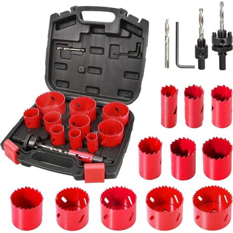 SABIR Scie Cloche Bi-métal 17 PCS Coffret de Scie Trépan avec 11PCS Lames de Scie 19-68 mm, Profondeur de Coupe: 40 mm, Parfaite pour Percer Le Bois, Les Panneaux PVC et Le Métal (1/5)