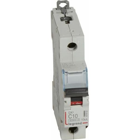 Disjoncteur DX³6000 10kA arrivée haute et départ bas à vis 1P 230V à 400V - 10A - courbe C - 1 module - LEGRAND
