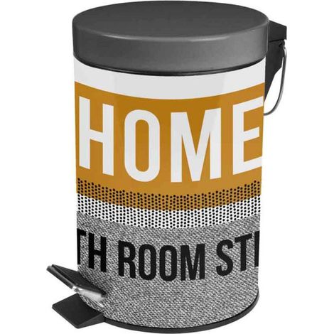 Poubelle de Salle de Bain "Street" 3L Ocre & Gris (1/2)