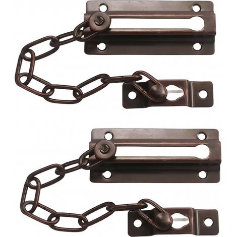 Sicherheitskette mit Schloss, geeignet für Innentüren und eine zusätzliche Außentür, Bronze, 2er-Set - AquaForge