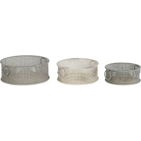Cesta Set 3 Metal 43X42X17 Envejecido Multicolor MC206187 (1/4)