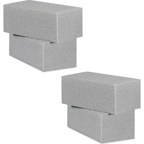 Set di 4 spugne floreali decorative per composizioni 8 x 22,5 x 10,5 cm in schiuma grigia 130008056