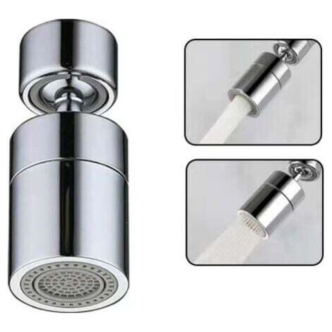 Aérateur de Robinet(Argent), 360° Pivotant Embout Robinet Cuisine, 2 Modes Mousseur Robinet Economie Eau, Brise jet Filtre Robinet Cuisine Salle De Bain lavabo (1/5)