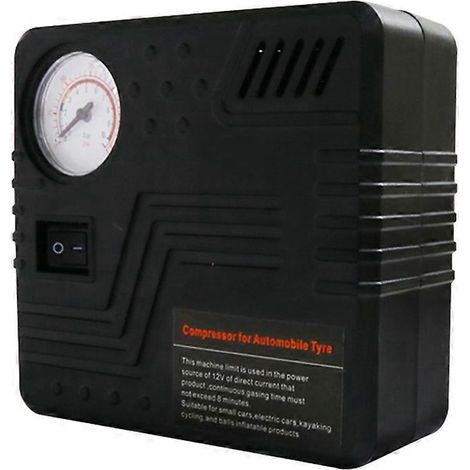 Compresseur d'air électrique portable 12 V CC, 19 cylindres, 120 W, avec manomètre (noir)-Black (1/2)