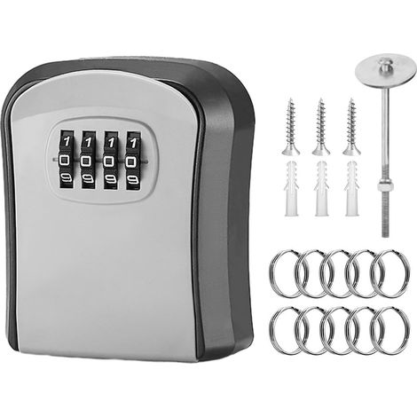 Boite a Clef en Plastique, Boite a Clefs Sécurisée Exterieur, Boite à Clé Murale De avec Code à 4 Chiffres, Boite a Clef Securisee pour Le Stockage De Petits Objets Importants (1/5)