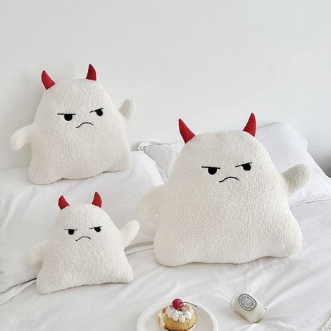 Coussin Fantôme - Décoration Halloween - Coussin Gonflable en Peluche Douce - Pour Canapé Chambre Fête - 1 Pièce (1/5)