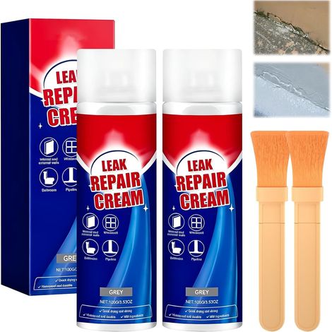 Leak Repair Cream Spray d'étanchéité étanche avec pinceau pour réparation de fuites sur les murs et les toits (1/5)