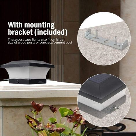 Colonne solaire étanche IP65, applique murale extérieure, lampe de clôture, éclairage de jardin pour terrasses et jardins publics. (1/5)
