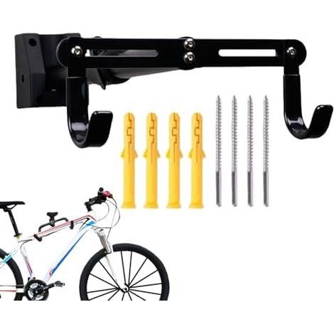 Support Vélo Mural,Porte-Vélo Mural à Crochet - Système de Rangement Robuste 360° Ajustable pour Garage Compatible VTT Route (1/5)