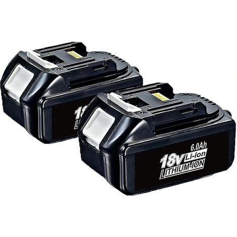Lot de 2 batteries compatibles avec les perceuses sans fil Makita 18 V 6,0 Ah LXT Lithium-Ion BL1850B, BL1830B et BL1860B, neuves. (1/5)