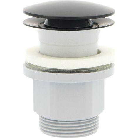 Bonde de vidage clic-clac ABS coupelle métal graphite mat avec trop-plein - THEWA BONDCCAGM