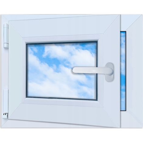 Ventana PVC blanca 50x40 izquierda, nueva 500x400 mm oscilobatiente doble acristalamiento (1/5)