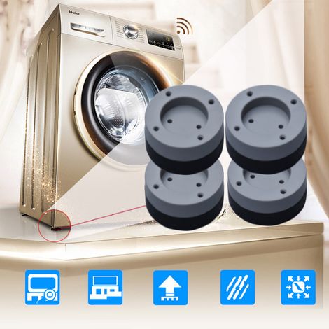 4 Pièces Pieds Anti-Vibration Universels pour Lave-Linge, Sécheuse - Semelles Stabilisatrices Antidérapantes (1/5)