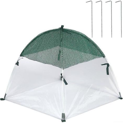 DMini serre de protection pour plantes, 60 x 60 x 60 cm, abri de jardin transparent avec piquets de fixation au sol, protection contre le froid pour légumes, fleurs et plantes en pot. (1/5)