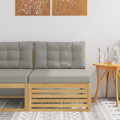 vidaXL Sofa de milieu extérieur Bois d'Acacia Massif Blanc