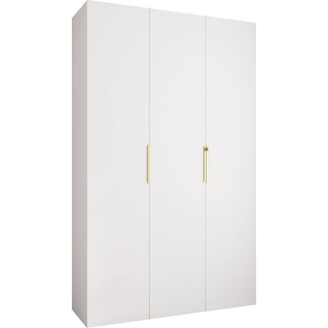 Armoire Hartford 573, Blanc, 246x150x42cm, Portes d'armoire: Avec des charnières, Nombre d'étagères: 7 (1/5)