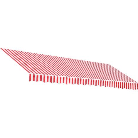 Maison Exclusive - Tessuto di Ricambio per Tenda da Sole Rosso e Bianco 430x295 cm Poliestere (1/5)