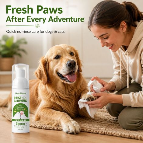 KineShineX Pet Foot Cleanser, suitable for cats and dogs, no-rinse foam cleanser, gentle on the feet, removes dirt and odor. (1/4)