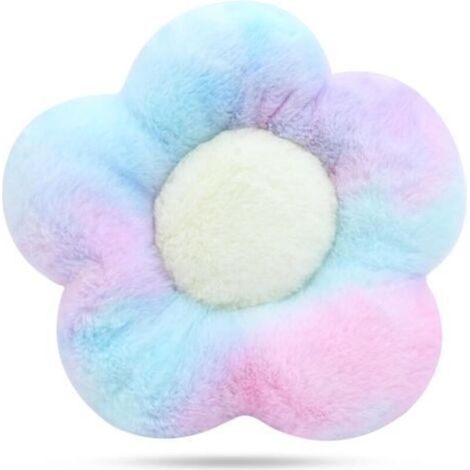 (35 cm, bunt) 35 cm großes Blumenkissen, Stuhlkissen, Sitzkissen, Tatami-Kissen, niedliches Plüsch-Blumen-Bodenkissen für Schlafzimmer, Sofa und Stuhl