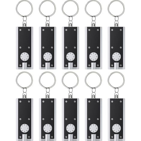 Mini lampes de poche porte-clés LED (lot de 10) – 12 lumens, portables et ultra-lumineuses, fonctionnent sur piles (1/5)