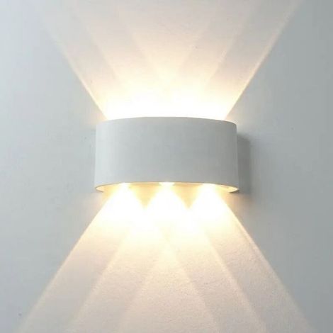 APPLIQUE PLAFONIERA LED 6W FARO FARETTO LAMPADA DA PARETE MURO DOPPIA LUCE 4000K