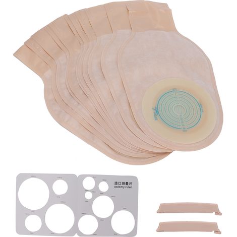 Poche de stomie avec clip de fermeture, modèle une pièce, jetable, fournitures pour iléostomie et stomie (1/5)