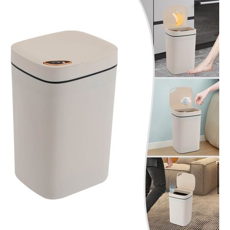 16-Liter-Kunststoff-Abfalleimer mit automatischer Öffnung, intelligenter Sensorik und Sensor, geeignet für Küche und Wohnzimmer. (1/5)