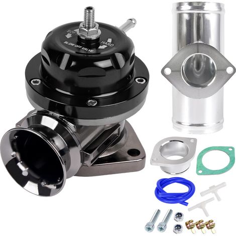 Kfz-Ersatzteile BOV Turbolader Wastegate-Kit RS Typ Aluminiumlegierung Booster Abgasventil Wastegate - universelles Aluminiumlegierungs-Wastegate-Kit (schwarz) (1/4)