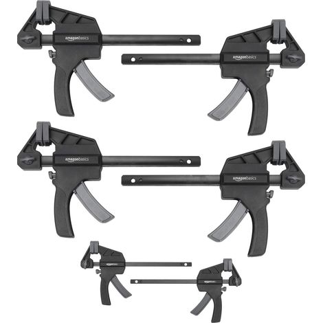 Serre-joints une main Lot de 6 - 2 pièces 10,16 cm, 4 pièces 15,24 cm, Noir/ Gris (1/5)