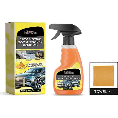 Dissolvant de colle multi-usages, spray nettoyant pour résidus de colle, autocollants et étiquettes pour vitres de voiture. (1/5)