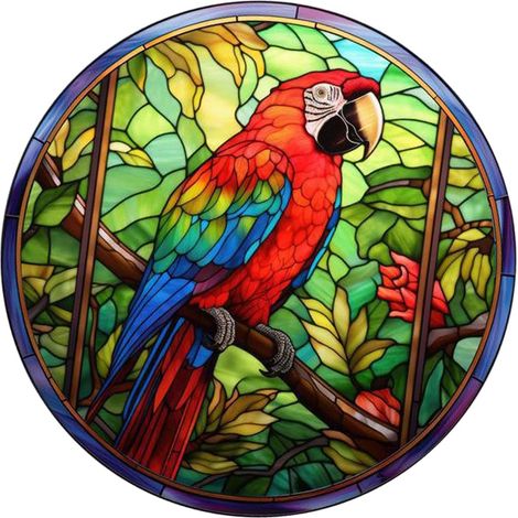 Sharplace Autocollant de fenêtre, autocollant en verre, décoration de fenêtre ronde, PVC, Film de fenêtre statique, autocollant de vitrail, styleE (1/5)
