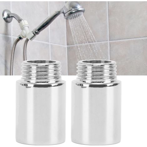 Barre d'extension pour pommeau de douche d'hôtel, rallonge ronde chromée pour pommeau de douche à main, accessoire de salle de bain, 1,2 pouces. (1/5)