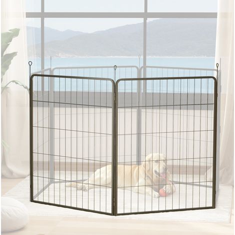 Erweiterungspaneele für Hundegehege, 2er-Set, 80 x 100 cm, Stahl, Schwarz, OKMYHOME (1/5)