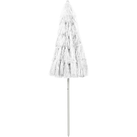 Ombrellone Parasole da Spiaggia Hawaii Bianco 240 cm (1/5)
