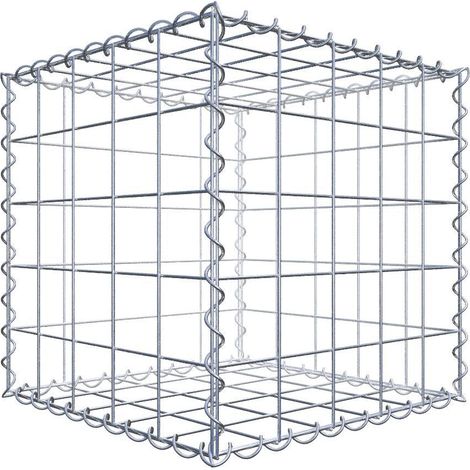Gabion 50 cm x 50 cm x 50 cm – Mailles 10 x 10 cm – Construction en fil de fer galvanisé – Résistance à la corrosion – Montage rapide avec spirales – Gabiona
