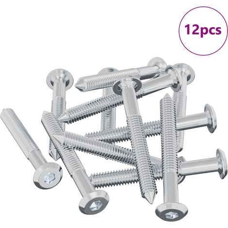 Vis 12 pcs Argenté M6 x 50 mm Acier