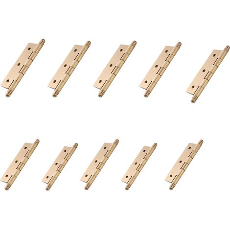 Charnière de porte de meuble en laiton 75x40mm, 10 pcs pour porte lumineuse et armoire (1/5)