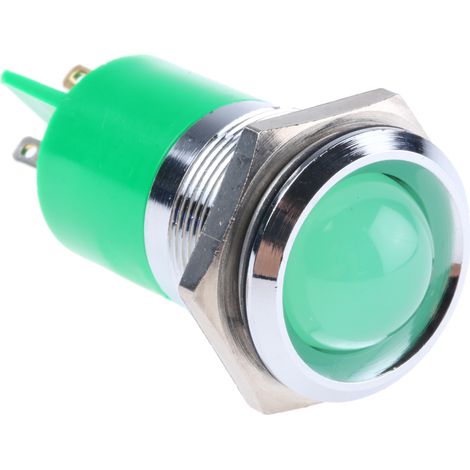 Voyant LED lumineux Vert RS PRO, dia. 22mm, 230V c.a. ( Prix pour 1 )