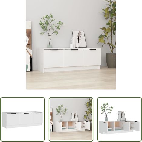 vidaXL TV-Schrank Holz - TV-Schrank Weiß 102x35x36,5 cm Holzwerkstoff (1/5)