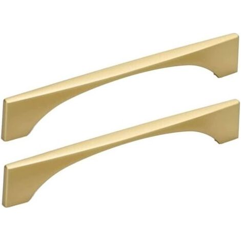 Poignée de meuble dorée – Lot de 6 – Entraxe 192mm – Alliage de zinc – Pour portes de placard et tiroirs (1/5)