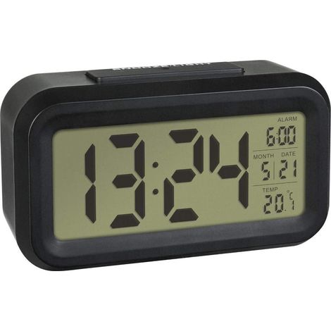 TFA Dostmann 60.2018.01 à quartz Réveil noir Heures de réveil 1 C396111 (1/4)