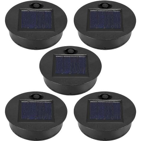 Lot de 5 pièces de rechange pour lampe solaire (diamètre supérieur : 7 cm, diamètre inférieur : 6 cm), 7 LED blanc chaud (1/5)