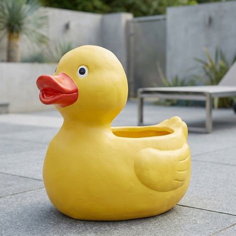 Painted Duck Garden Planter Pot (1/2)