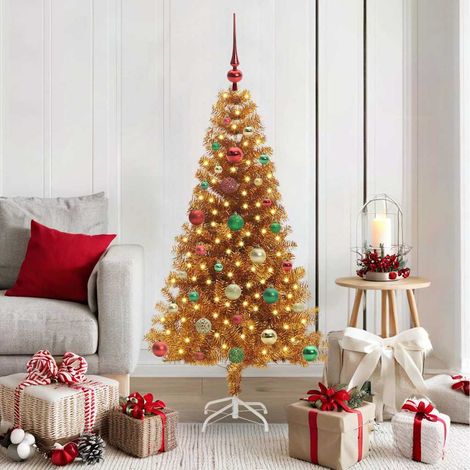 vidaXL Árbol de Navidad Dorado 150 cm PET