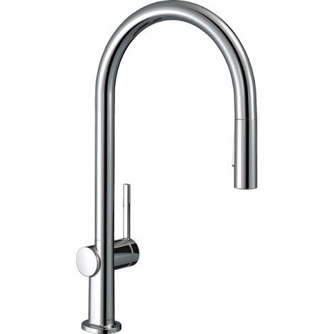 Mezclador monomando para fregadero de latón cromado con ducha extraíble - Hansgrohe Talis