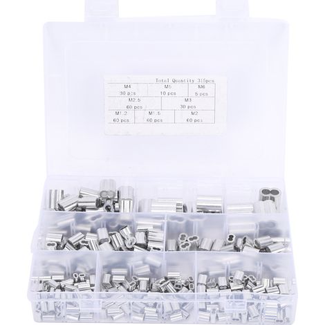 315 manchons de sertissage en aluminium M1.2 M1.5 M2 M2.5 M3 M4 M5 M6 - Quincaillerie