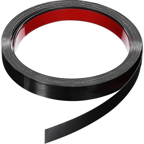 19,7 ft x 0,79" Mur Garniture Décollage et Coller Moulure Garniture Cadre, Autocollant Adhésif Inox Acier Brossé Finition Métal Bande Garniture pour Mur Sol Armoire Bord, Noir (1/5)